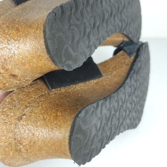 Birkenstock Papillio Women's Della US6 EU37 Black Leather Slip On Wedge Sandals - Picture 16 of 16